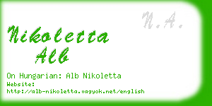 nikoletta alb business card